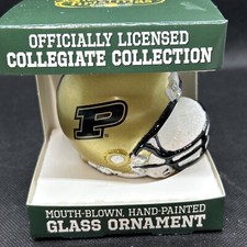 Purdue  Glass Football Helmet  Christmas Ornament 