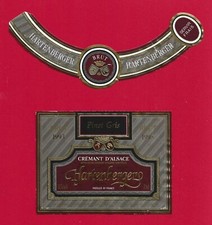 ALS62Etiquette CRÉMANT D'ALSACE PINOT GRIS HARTENBERGER Vignerons de PFAFFENHEiM