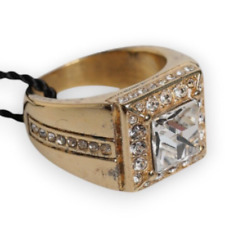 Dolce & Gabbana Anillo Color Dorado Plata de Ley 925 Cristales US8.5/EU58 420usd