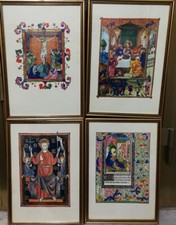 Lotto quattro quadri  religiosi con cornice dorata misure cm 21 x 30 