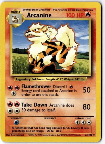 Pokemon set 1999 - 1999, arcanine