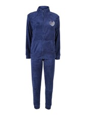 Kissimo Pigiama donna in pile con zip intera - blu