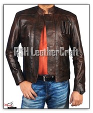 Giacca in vera pelle marrone