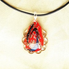 CIONDOLO GOCCIA VETRO DI MURANO Alt. Mm.50 CON COLLANA ANALLERGICA C/MOSCHETTONE