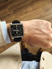 Orologio automatico TAG Heuer MONACO Calibre 17 orologio da polso uomo argento nero 38 mm