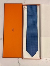 Cravatta Hermes seta blu