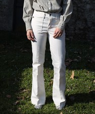 70s White Bell Bottom Jeans