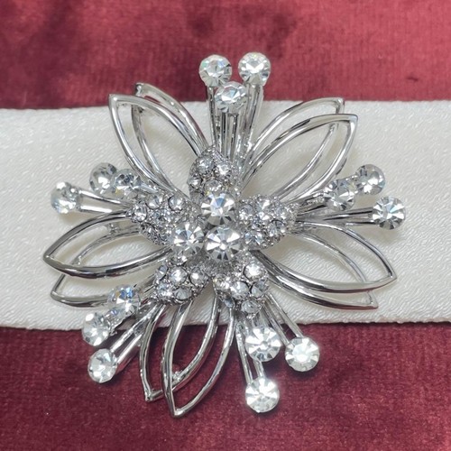 Spilla vintage fiore strass