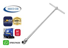 CHIAVE A T SNODATA D'ACCIAIO LUNGA 44 CM.PER BUSSOLE ATTACCO ESAGONALE DA 13 MM