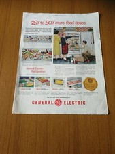 1951 GENERAL ELECTRIC MODEL LF10 REFRIGERATOR  FRIGO VINTAGE AD PUBBLICITA EPOCA