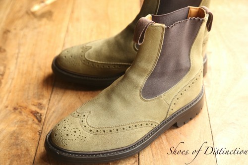 Trickers green suede chelsea - trickers,