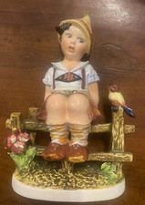 STATUINA CERAMICA CARLO MOLLICA-BIMBO SU STACCIONATA-1930/I940