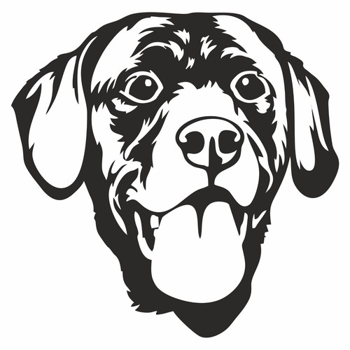 Adesivo prespaziato cane razza - adesivo,