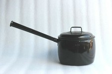Vintage Black Iron Enamel