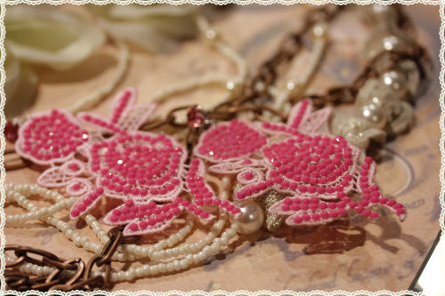 Orecchini pizzo macrame - , fiore