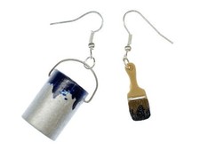 Farbeimer Pinsel Set Ohrringe