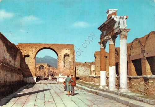 Cartolina pompei scavi arco - pompei,