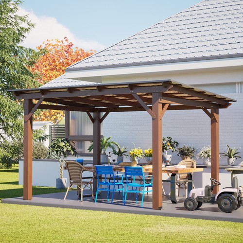 13x10ft wooden garden gazebo - wooden,