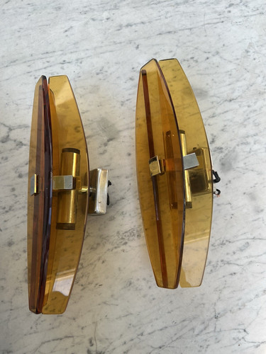 Coppia apliques 70s vetro - 70s,