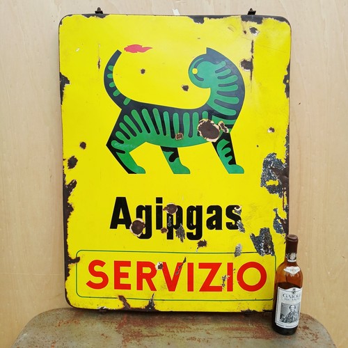 Insegna smaltata agipgas - insegna,