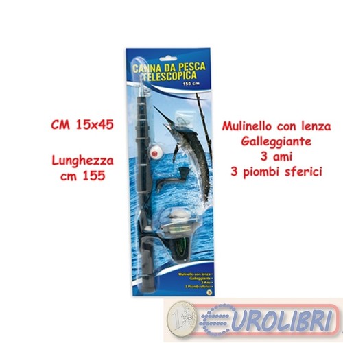 Canna pesca con mulinello - canna, da