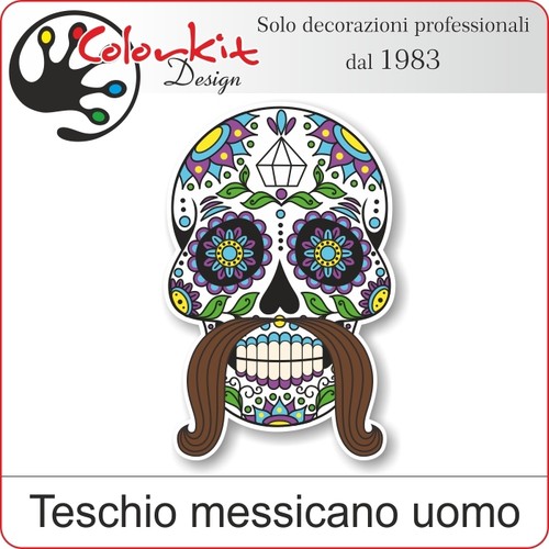 Adesivo teschio messicano - adesivo,