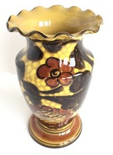 Vaso ceramica italiana Savona anni 1930 marchio CAS  20 cm decò liberty maiolica