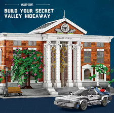 MOC Hill Valley Ritorno al Futuro Blocchi di Bloccaggio DeLorean Municipio 4269 Pezzi