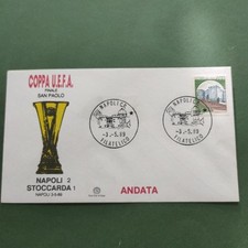 COPPA U.E.F.A. NAPOLI STOCCARDA FINALE SAN PAOLO  ANDATA BUSTA FDC PRIMO GIORNO 