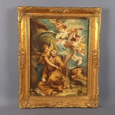 Antico Quadro Dipinto Olio Su
