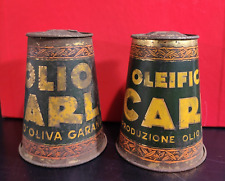OLIO CARLI LATTA LAMIERA VINTAGE Pubblicità TAPPO DAMIGIANA OLEIFICIO COPERCHIO