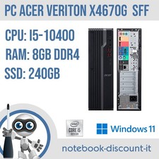 Acer VERITON X4670g  PC  Cpu i5-10400 Ram 8gb DDR4  240gb SSD   Win 11 Pro