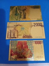 Lotto A064 – set Banconote Lire Repubblica Italiana laminate oro – come da foto