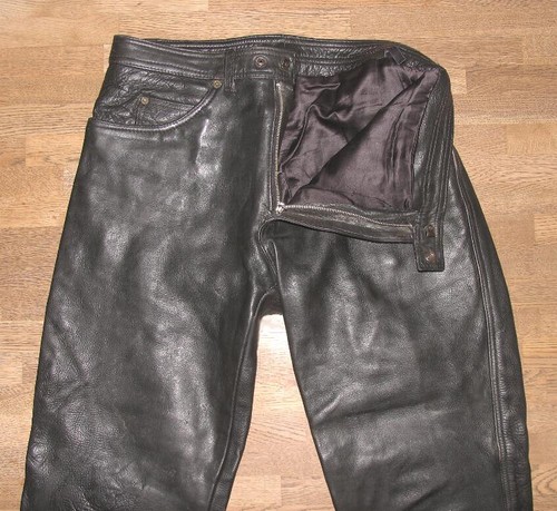Jeans pelle moto da uomo - in,