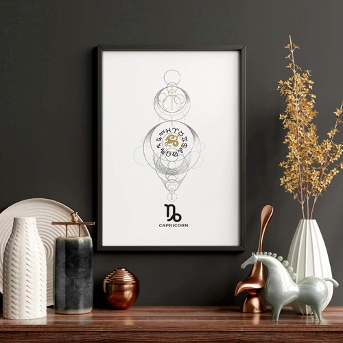 Capricorn art print zodiac - art,