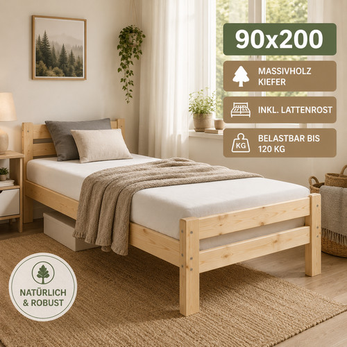 Letto legno 90x200 - letto,
