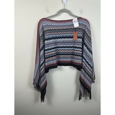 Sciarpa poncho con frange