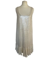 DIANE VON FURSTENBERG abito slip orba paillettes crema US2, UK8, IT40