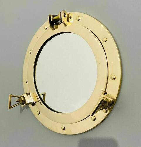 Specchio oblò finitura ottone