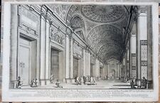 Stampa antica Basilica S. Maria Maggiore roma Mangini Panini 1770 veduta portico