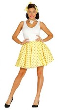 Gonna gialla anni 50 a pois
