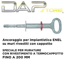 Ancoraggio per impiantistica ENEL su muri rivestiti con cappotto spessore 200 mm
