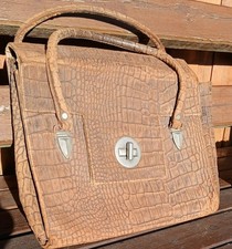 Borsa a mano antica pelle di coccodrillo fantasia pelle stile art deco BL8