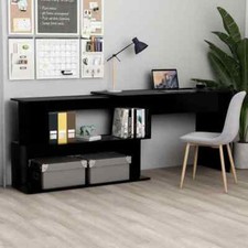 VidaXL Scrivania ad Angolo Nera 200x50x76 cm in Legno Multistrato