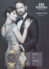 Pubblicità Advertising Ritagli Italian 2019 OROLOGIO WATCH FESTINA Gerard Butler