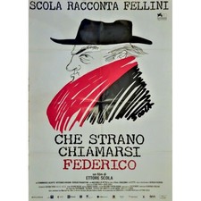 manifesto CHE STRANO CHIAMARSI FEDERICO FELLINI ettore scola lazotti film A345