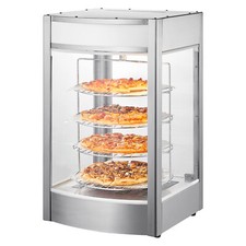 VEVOR Scaldavivande Vetrina Scaldavivande Display Pizza 356mm Scaldapizza 4 Livelli