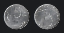 5 LIRE 1977 DELFINO E TIMONE -