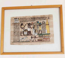 Quadro con papiro egizio originale con cornice e doppio vetro.
