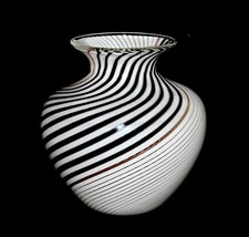 VASO VETRO MURANO ITALIA DINO MARTENS AURELIANO TOSO MEZZA FILIGRANA 1954